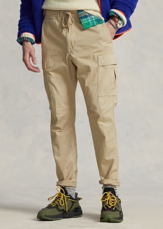 kystbeige Mænd Ralph Lauren stretch slim fit twill cargo bukser Z426B8432
