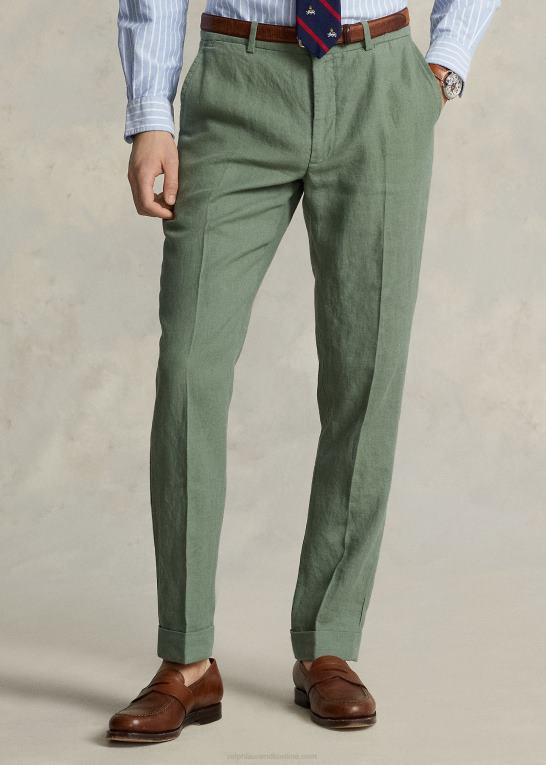 last grøn Mænd Ralph Lauren bukser i linned Z426B1076