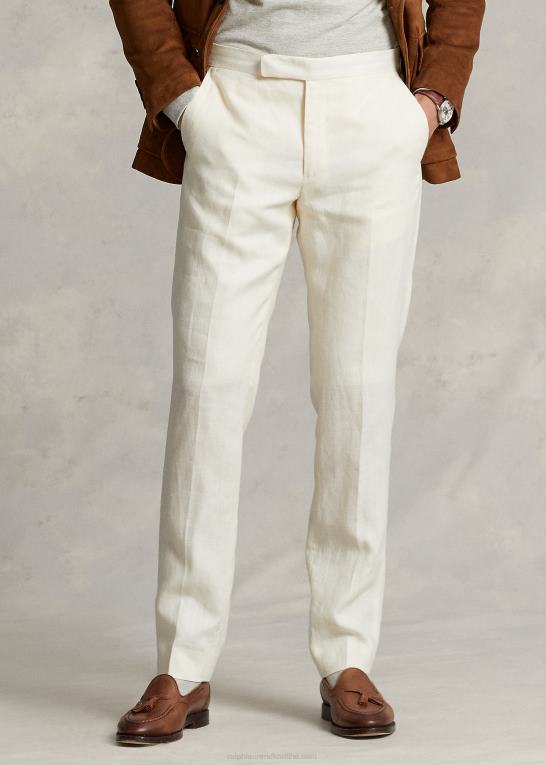 let creme Mænd Ralph Lauren bukser i linned Z426B8433