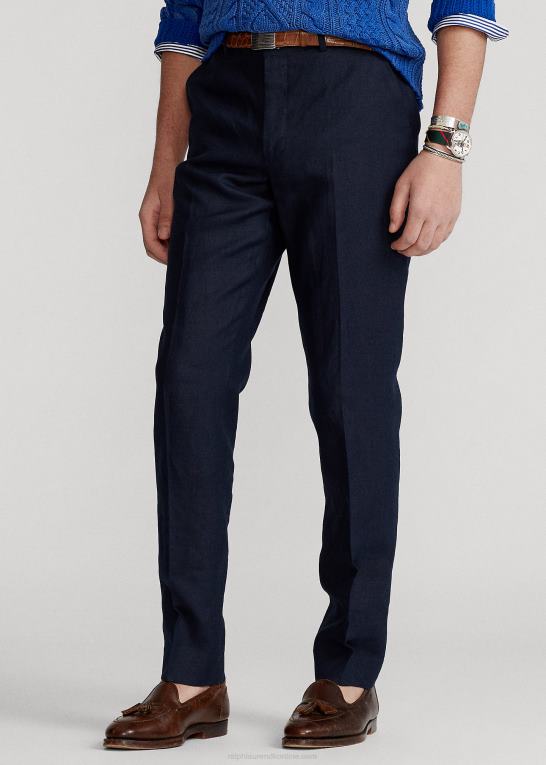 mørk flåde Mænd Ralph Lauren bukser i linned Z426B1036