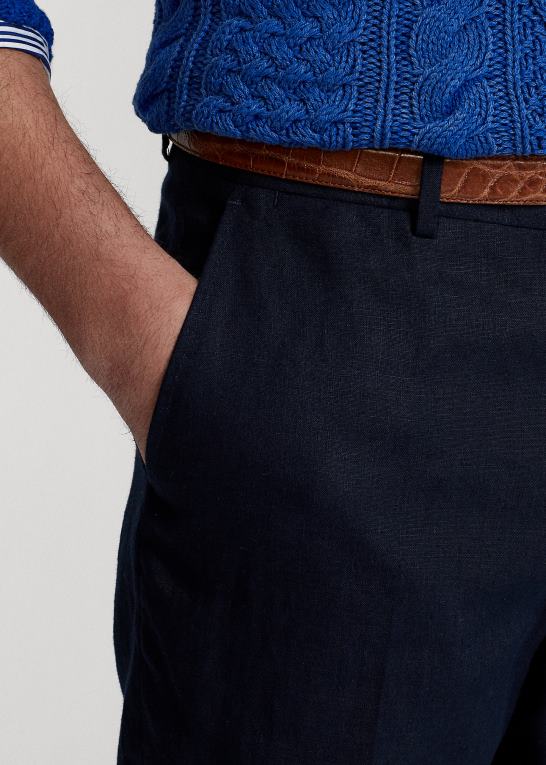 mørk flåde Mænd Ralph Lauren bukser i linned Z426B1036