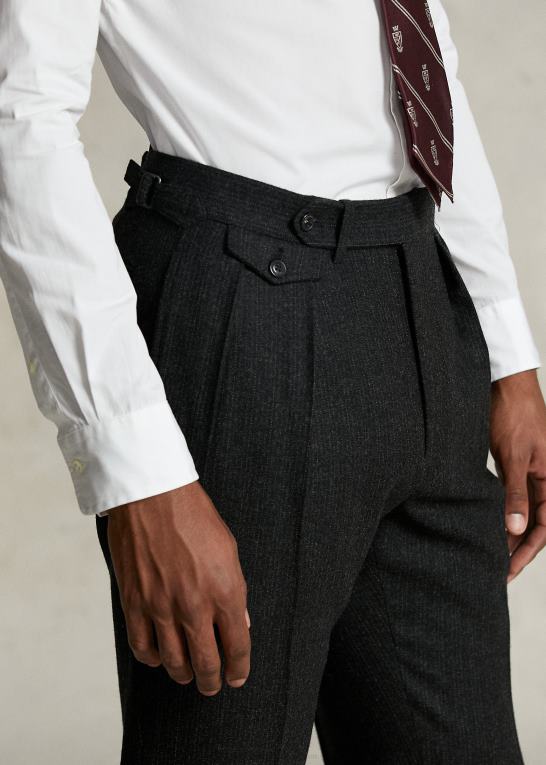 mørkegrå Mænd Ralph Lauren morehouse-kollektionen stribede bukser Z426B1284