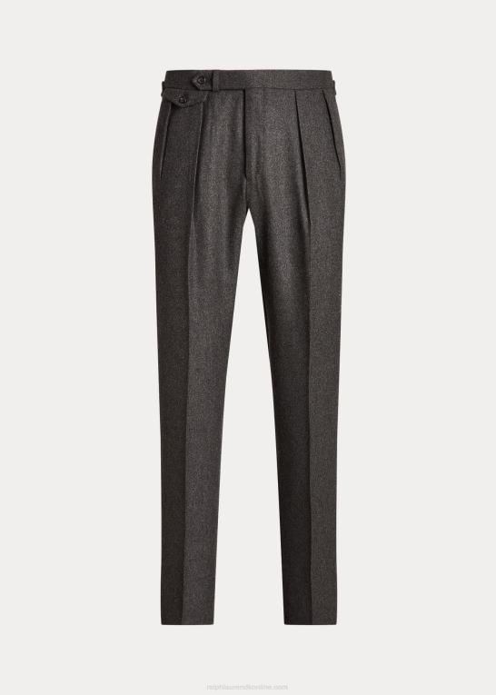 mellemgrå Mænd Ralph Lauren plisseret uld flannel bukser Z426B1211