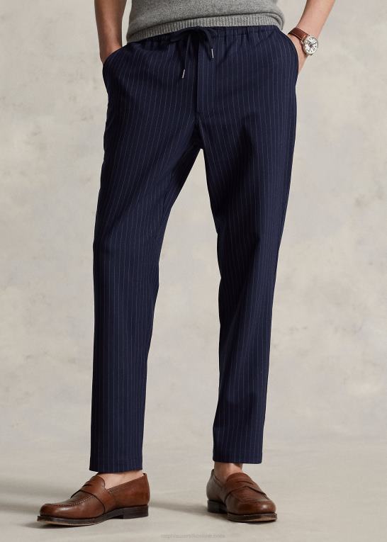 navy nålestribe Mænd Ralph Lauren Neale Prepster klassiske bukser med konisk pasform Z426B859