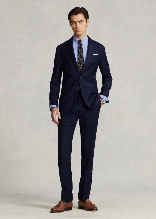 navy nålestribe Mænd Ralph Lauren nålestribet jakkesæt i uld Z426B8600