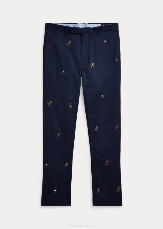 nep Mænd Ralph Lauren stretch slim fit broderede chinobukser Z426B1045