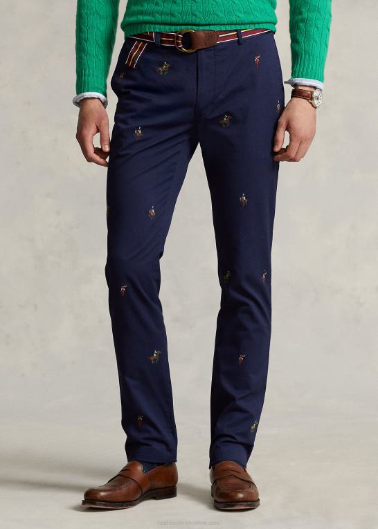 nep Mænd Ralph Lauren stretch slim fit broderede chinobukser Z426B1045