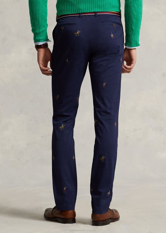 nep Mænd Ralph Lauren stretch slim fit broderede chinobukser Z426B1045