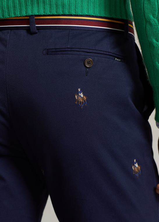 nep Mænd Ralph Lauren stretch slim fit broderede chinobukser Z426B1045