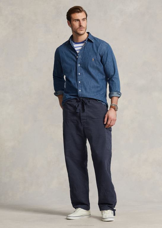 newport flåde Mænd Ralph Lauren afslappet pasform canvas cargo bukser Z426B1356