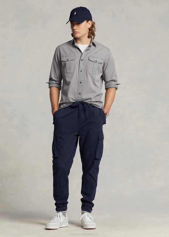 newport flåde Mænd Ralph Lauren klassiske cargobukser i poplin med tilspidset pasform Z426B596