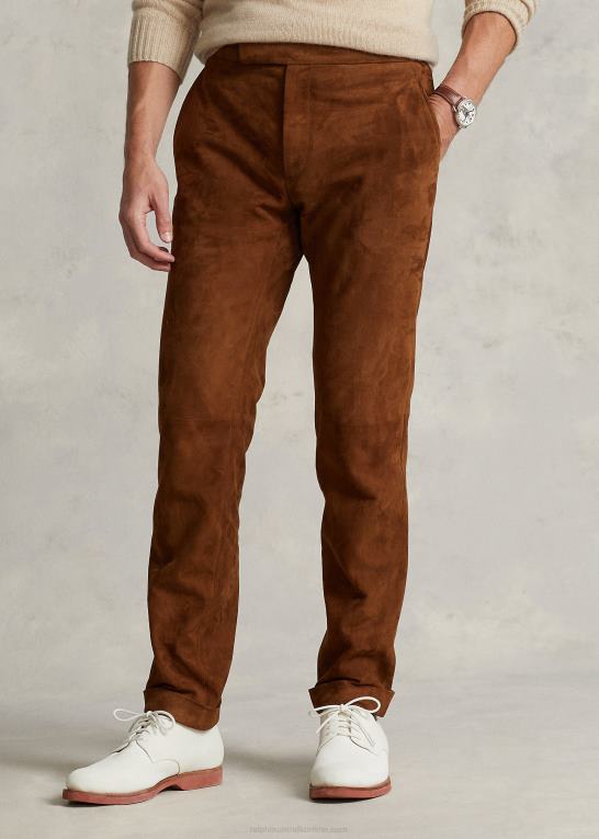 ny bleg rødbrun Mænd Ralph Lauren bukser i ruskind Z426B1246