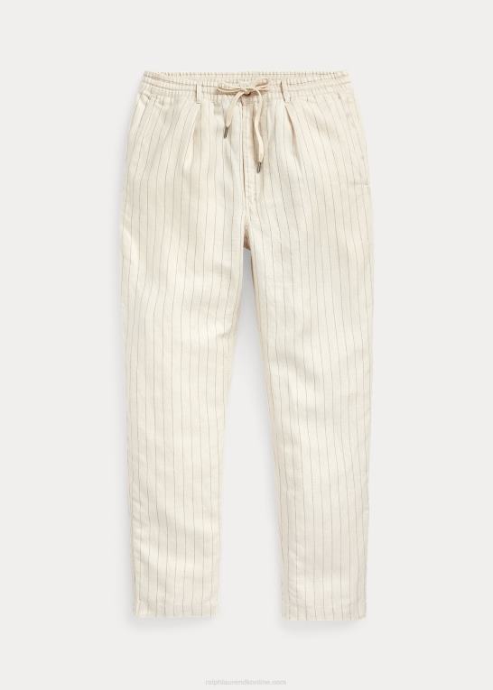 og over creme nålestribe Mænd Ralph Lauren skræddersyet slim fit polo prepster bukser Z426B695