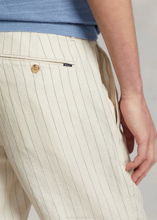 og over creme nålestribe Mænd Ralph Lauren skræddersyet slim fit polo prepster bukser Z426B695