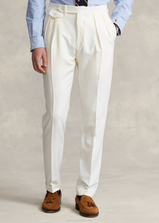 pergament creme Mænd Ralph Lauren plisseret uld barathea bukser Z426B1160