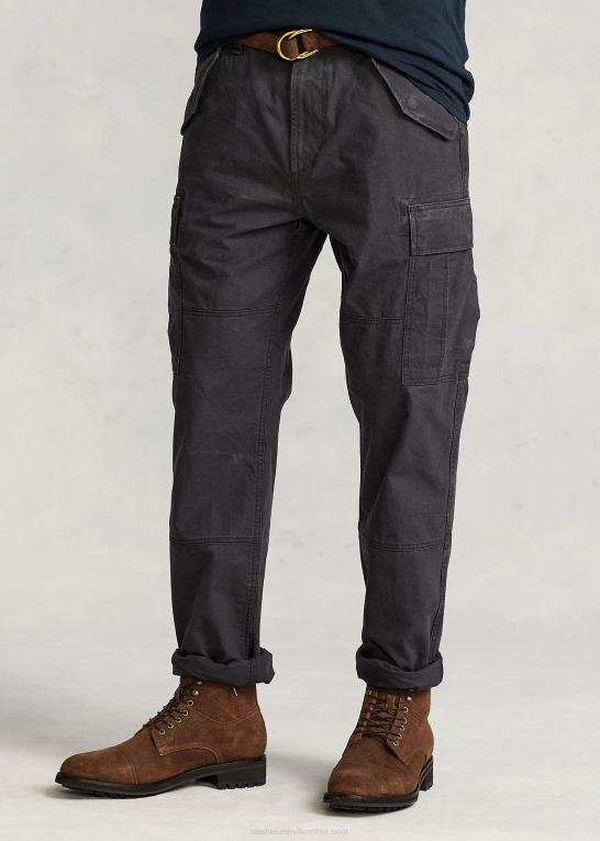 småsten sort Mænd Ralph Lauren klassisk pasform canvas cargobukser Z426B8396