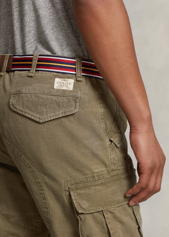 udendørs oliven Mænd Ralph Lauren slim fit canvas cargobukser Z426B503