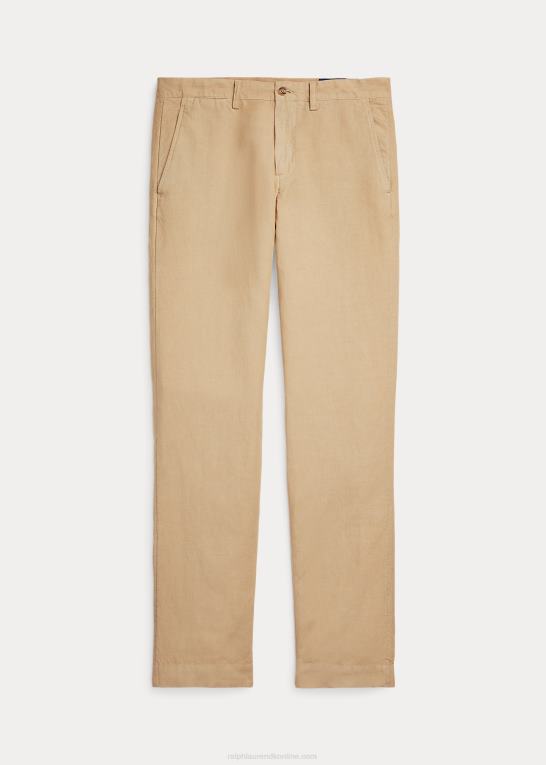 vintage kaki Mænd Ralph Lauren bukser i lige pasform i hør-bomuld Z426B483