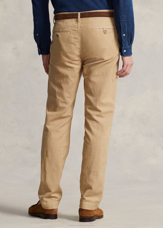 vintage kaki Mænd Ralph Lauren bukser i lige pasform i hør-bomuld Z426B483