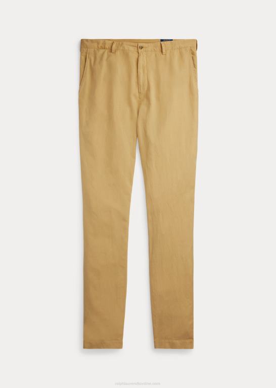 vintage kaki Mænd Ralph Lauren klassisk pasform hør-bomuldsbukser Z426B1413