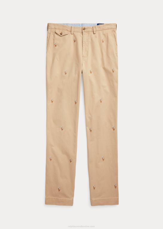 vintage kaki Mænd Ralph Lauren stræk klassisk pasform polo pony chino bukser Z426B1386