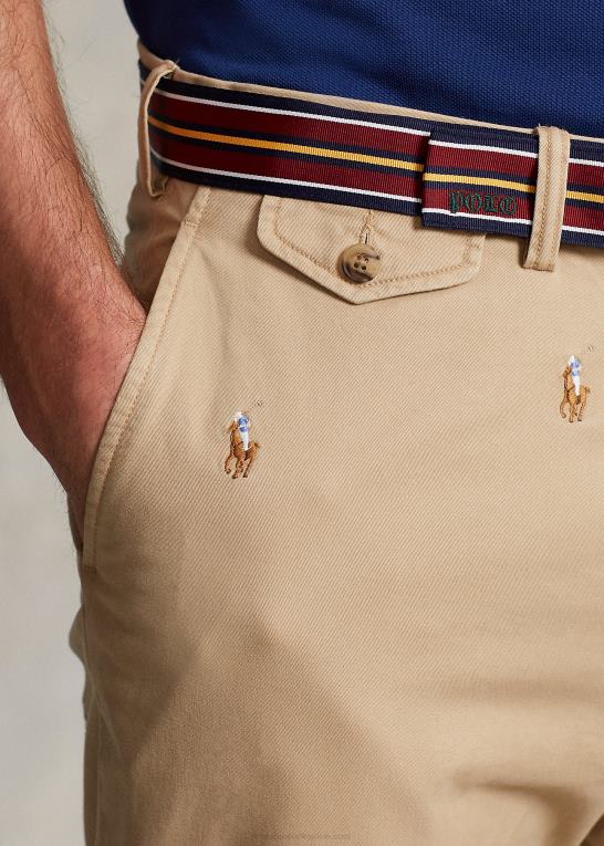 vintage kaki Mænd Ralph Lauren stræk klassisk pasform polo pony chino bukser Z426B1386