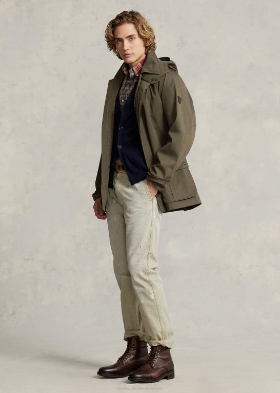 baldakin oliven Mænd Ralph Lauren bilfrakke med twill hætte Z426B8667