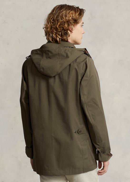 baldakin oliven Mænd Ralph Lauren bilfrakke med twill hætte Z426B8667