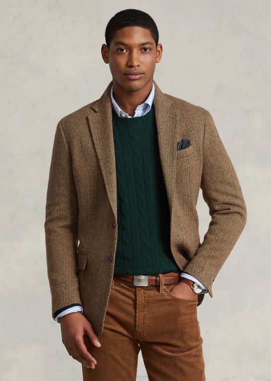 brun/brun Mænd Ralph Lauren polo blød sportsfrakke med sildeben Z426B8490
