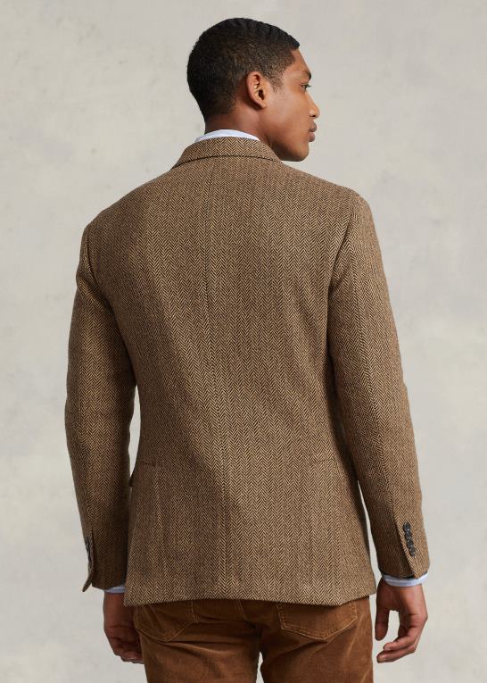 brun/brun Mænd Ralph Lauren polo blød sportsfrakke med sildeben Z426B8490