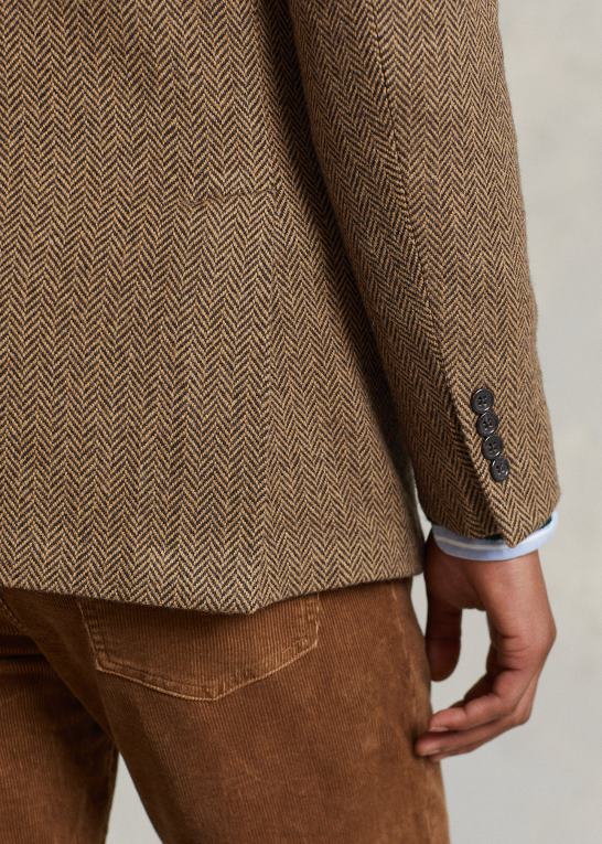 brun/brun Mænd Ralph Lauren polo blød sportsfrakke med sildeben Z426B8490