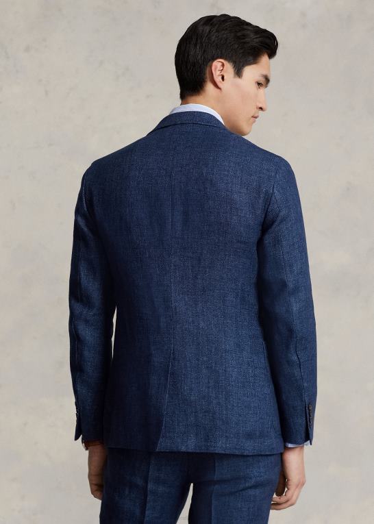 flåde Mænd Ralph Lauren polo blød sportsfrakke i hør Z426B8451