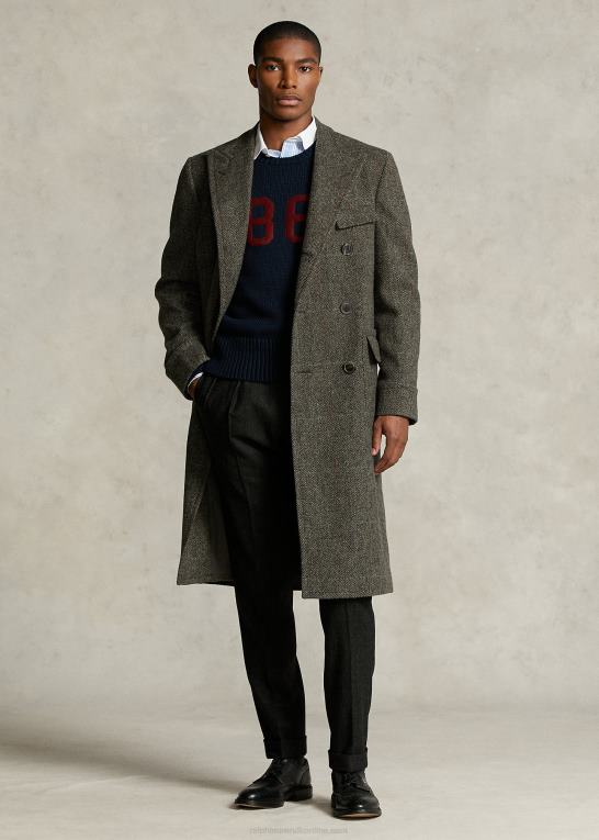 grå Mænd Ralph Lauren morehouse-kollektionen polo frakke Z426B1288