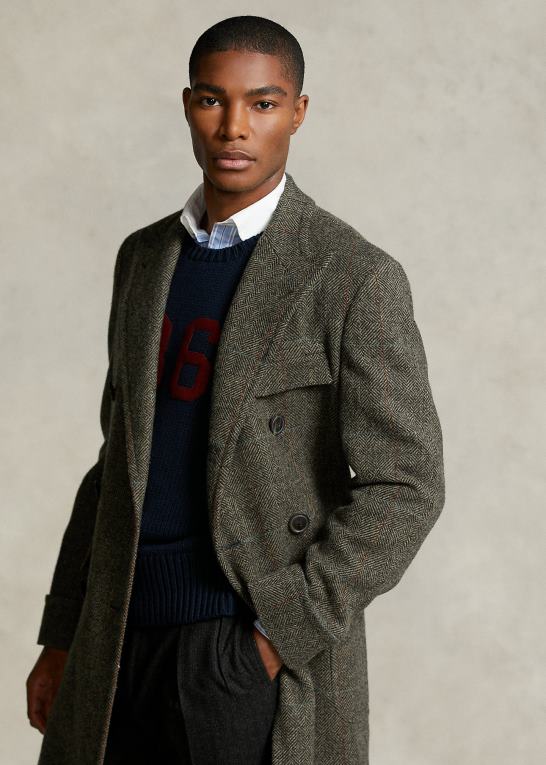 grå Mænd Ralph Lauren morehouse-kollektionen polo frakke Z426B1288