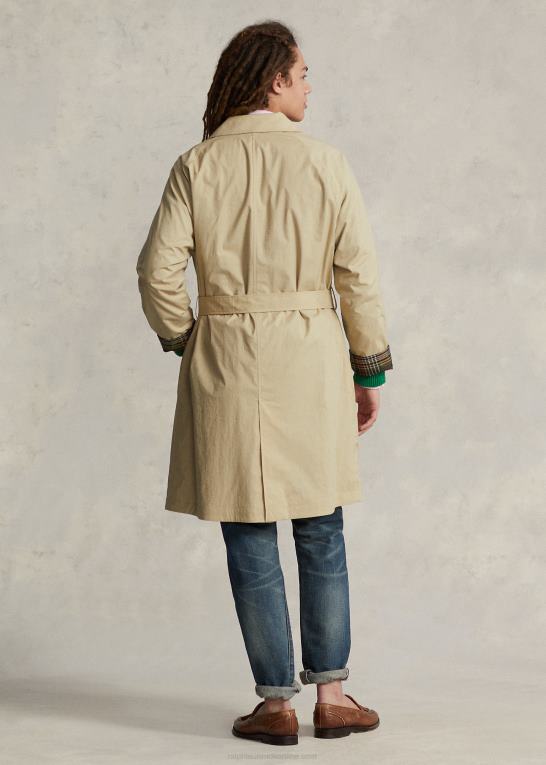 oliven multi Mænd Ralph Lauren vendbar poplin-madras balmacaan frakke Z426B1274