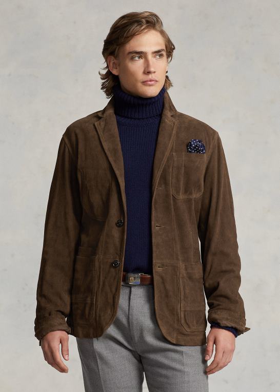 smith brun Mænd Ralph Lauren ruskind sportsfrakke Z426B8468