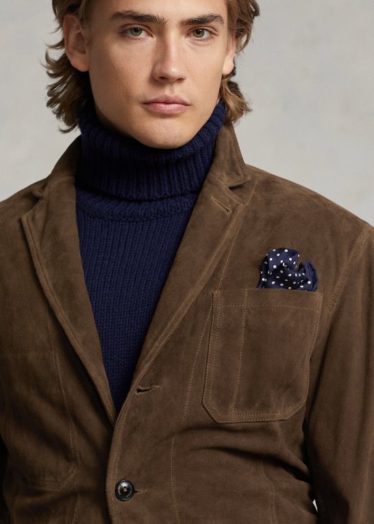 smith brun Mænd Ralph Lauren ruskind sportsfrakke Z426B8468