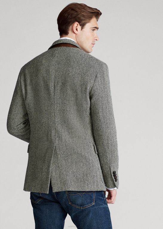 sort/creme Mænd Ralph Lauren polo blød sportsfrakke med sildeben Z426B1295