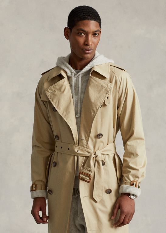 tan Mænd Ralph Lauren stretch bomuld trenchcoat Z426B148