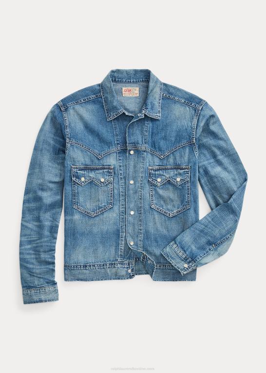 Hewson vask Mænd Ralph Lauren Hewson indigo denim westernjakke Z426B1717