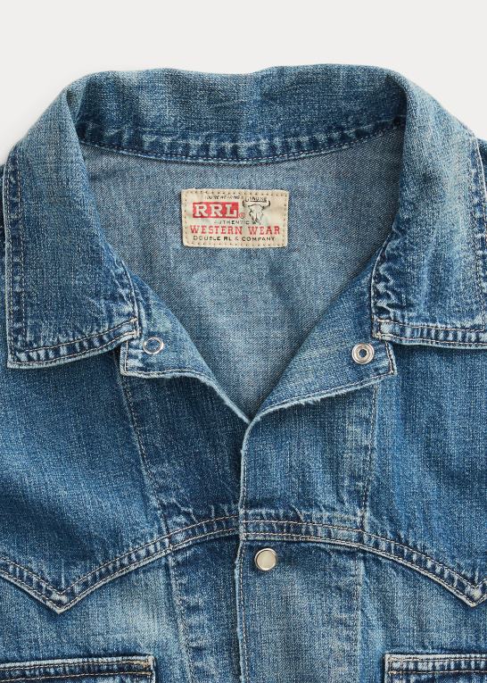 Hewson vask Mænd Ralph Lauren Hewson indigo denim westernjakke Z426B1717