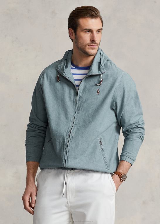Mænd Ralph Lauren indigo chambray hættejakke Z426B1384