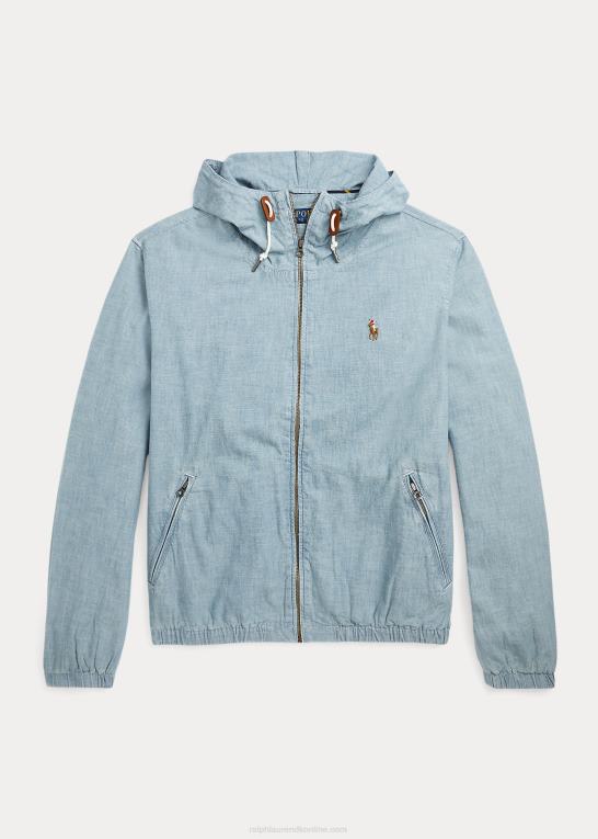 Mænd Ralph Lauren indigo chambray hættejakke Z426B1384