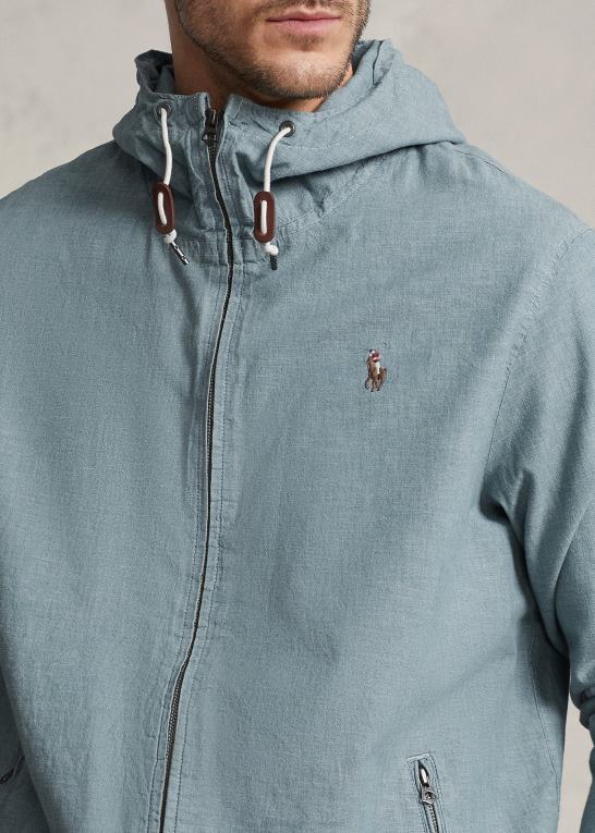 Mænd Ralph Lauren indigo chambray hættejakke Z426B1384