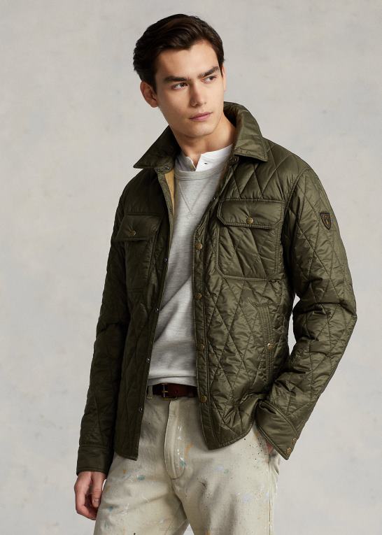 baldakin oliven Mænd Ralph Lauren vandafvisende quiltet jakke Z426B1193