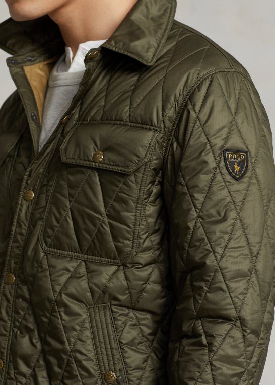 baldakin oliven Mænd Ralph Lauren vandafvisende quiltet jakke Z426B1193