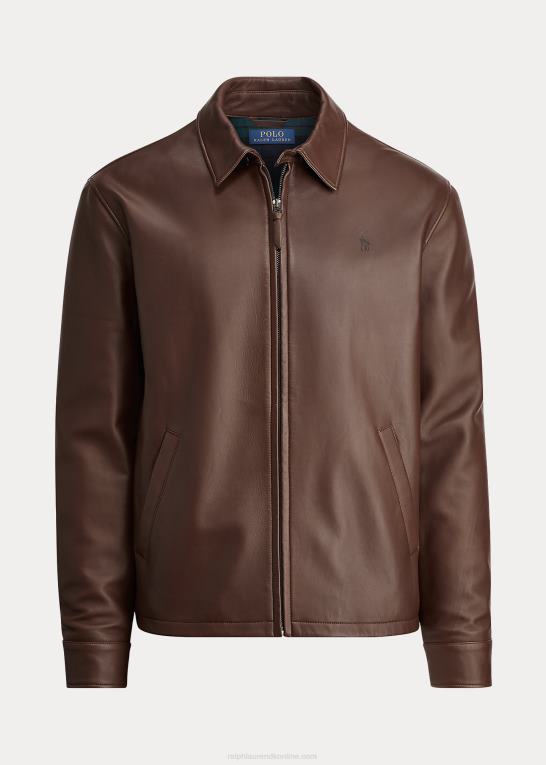 bison brun Mænd Ralph Lauren lammeskinds læderjakke Z426B1031