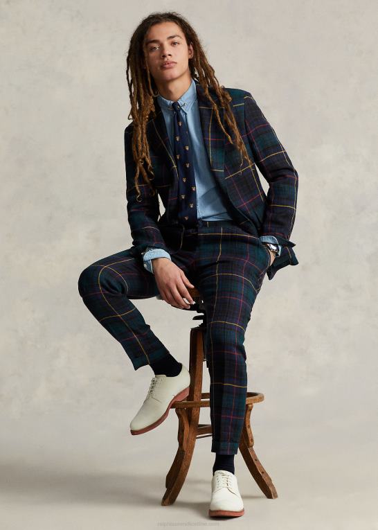 blackwatch rød/gul Mænd Ralph Lauren rl67 plaid hørjakken Z426B1177