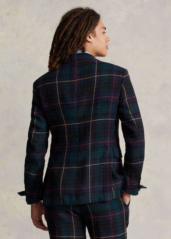 blackwatch rød/gul Mænd Ralph Lauren rl67 plaid hørjakken Z426B1177