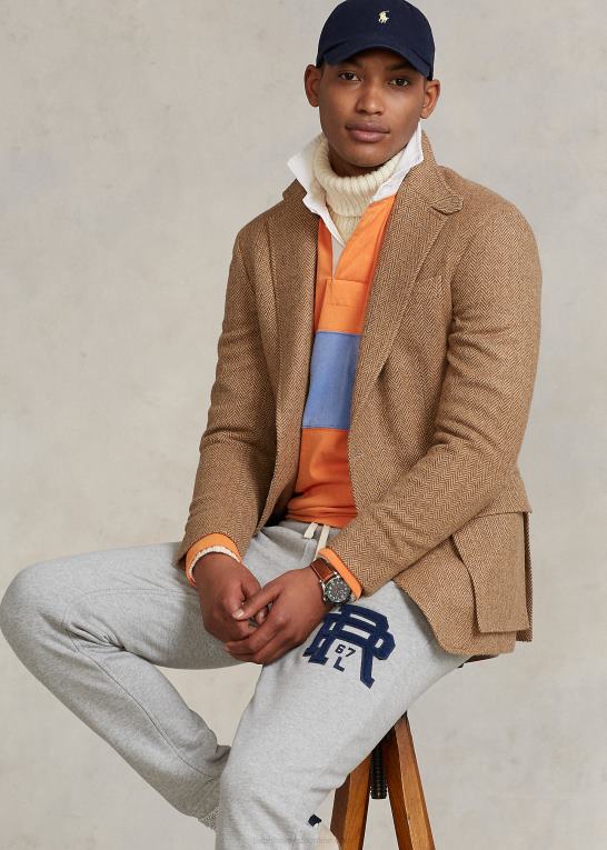 brun og kamel Mænd Ralph Lauren rl67 sildebensjakken Z426B1301